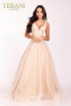 Ivory Peekaboo Back Prom Dress with V-neck - 231P0169