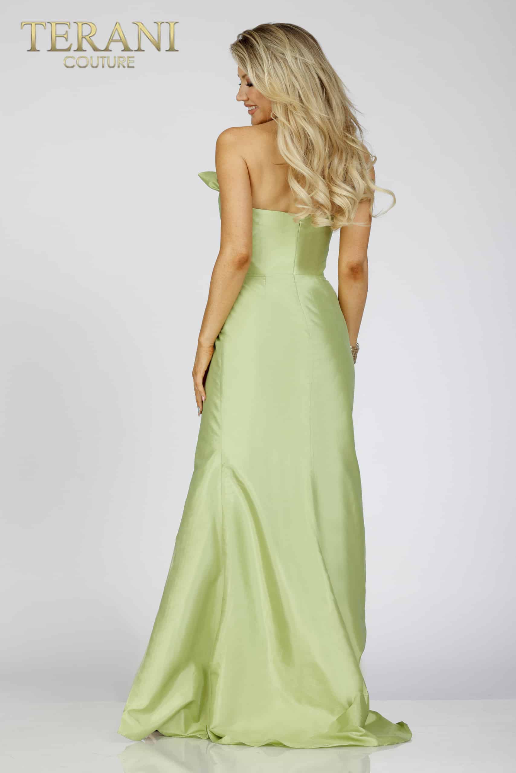 Taffeta High Slit Prom Dress - 231P0180