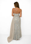 Tulle One Side detachable train prom gown - 231P0184