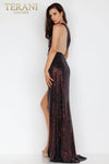 Side neck cut prom dress with open back- 231P0537