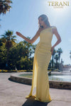 Satin one side detachable flare prom dress - 231P0541