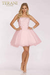 Tulle Mini Prom Dress with embellished bodice- 231P0565