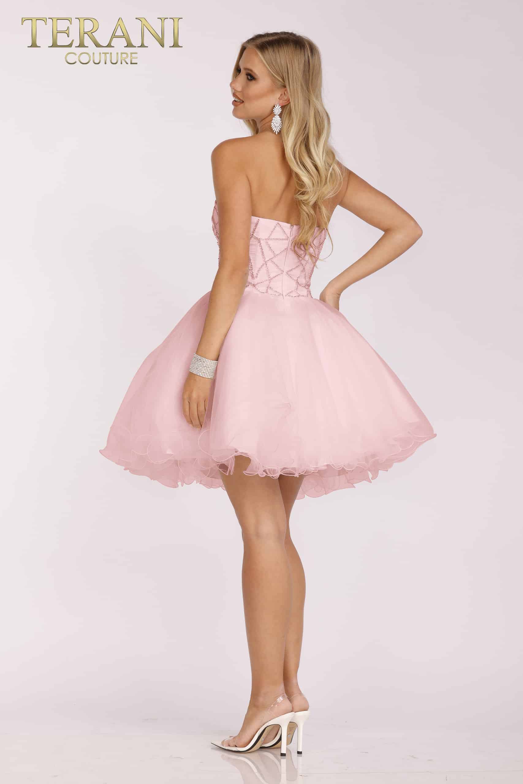 Tulle Mini Prom Dress with embellished bodice- 231P0565 Tulle Mini Prom Dress with embellished bodice- 231P0565