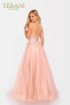 Coral Embellished Bodice Prom Dress with Extra Flare - 231P0582