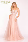 Coral Embellished Bodice Prom Dress with Extra Flare - 231P0582