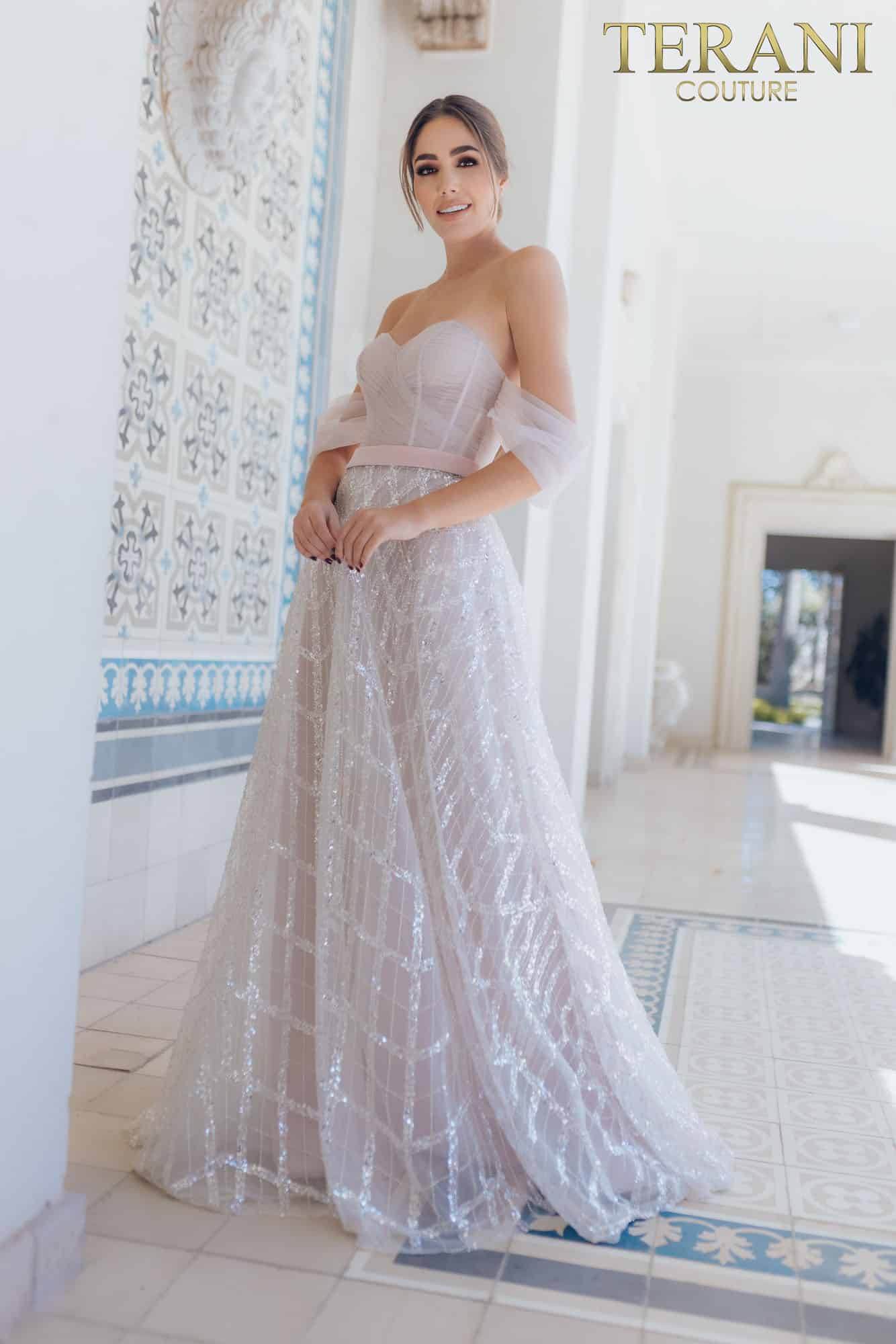Ruffle Sleeves Prom Dress with Sweetheart Neckline - 231P0588