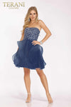 Pleated Mini Prom Dress in Tulle Fabric - 231P0590