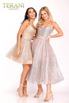 Sequin tulle spaghetti strap mini prom dress - 231P0591