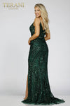 High Slit Long Evening Gown with Spaghetti Straps - 231E0516