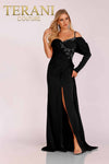 Red Evening Gown with Puffed Long Sleeve- 231E0614