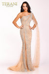 Tulle Pageant Dress with One Shoulder Cape Sleeve - 231GL0401
