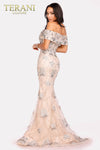 Off-Shoulder Pageant Gown in Champagne- 231GL0416