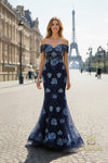 Off-Shoulder Pageant Gown in Champagne- 231GL0416