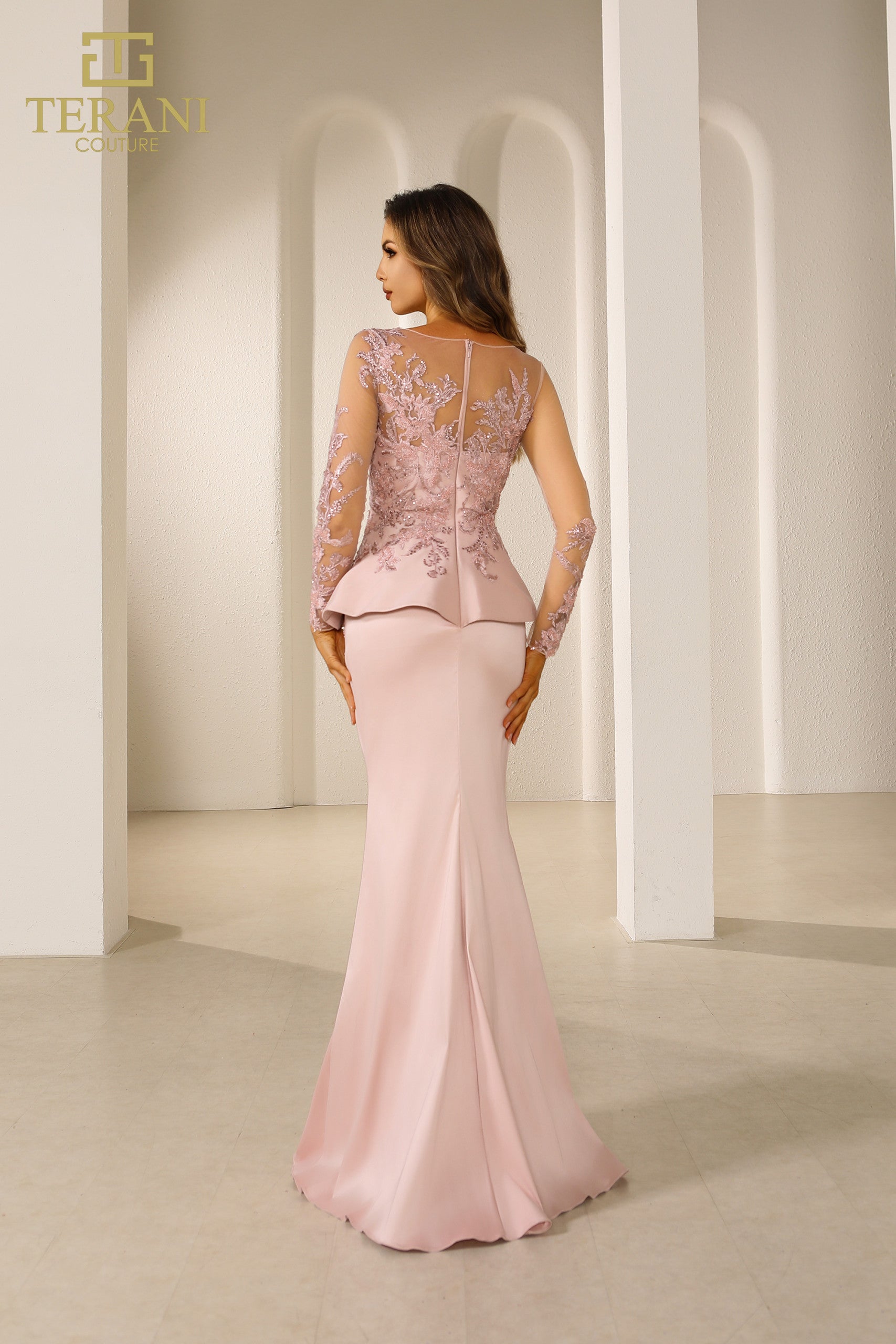 Plus Size Mother of the Bride Gown with Peplum 231M0482 Plus Size Mother of the Bride Gown with Peplum 231M0482