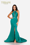 Emerald Front Neck Cut Prom Gown - 231P0107