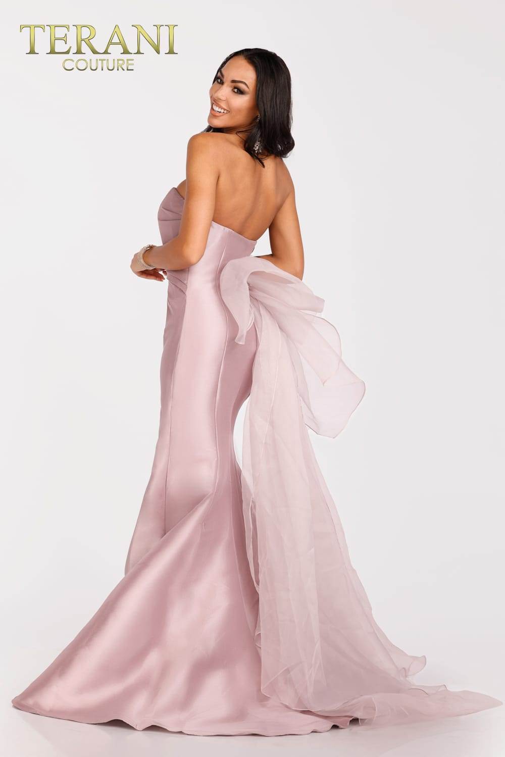 Draped Prom Dress with high side slit - 231P0108