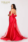 Draped Prom Dress with high side slit - 231P0108