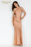Ruched One Shoulder & Waist Gown with Small Tale - 231P0134