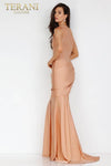 Ruched One Shoulder & Waist Gown with Small Tale - 231P0134