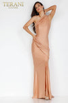 Ruched One Shoulder & Waist Gown with Small Tale - 231P0134
