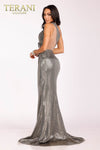 Side neck cut prom dress with open back- 231P0537