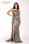 Side neck cut prom dress with open back- 231P0537