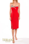 232C1141 Strapless Crepe Column Evening Dress