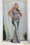 Asymmetrical Sleeveless Mermaid Shiny Metallic Evening Dress - 232E1208