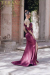 Asymmetrical Off Shoulder Mermaid Bodycon Evening Dress - 232E1240
