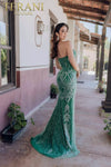 Strapless Embroidery Sparkly Mermaid Long Dress - 232GL1442