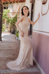 Strapless Embroidery Sparkly Mermaid Long Dress - 232GL1442