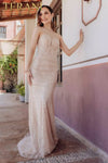 Strapless Embroidery Sparkly Mermaid Long Dress - 232GL1442