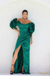 232M1510 Off-Shoulder V-Line Satin Evening Dress