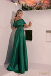 Off Shoulder Pleated Neckline Embroidery Ballgown Dress - 232M1511