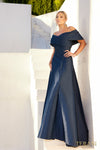Off Shoulder Pleated Neckline Embroidery Ballgown Dress - 232M1511