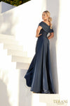 Off Shoulder Pleated Neckline Embroidery Ballgown Dress - 232M1511