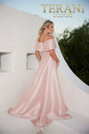 Off Shoulder Pleated Neckline Embroidery Ballgown Dress - 232M1511