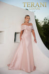 Off Shoulder Pleated Neckline Embroidery Ballgown Dress - 232M1511