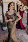Off Shoulder Mermaid Pleated Bodice Long Dress - 232M1518