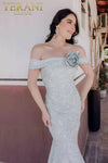 Off Shoulder Mermaid Pleated Neckline Long Dress - 232M1519