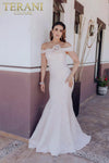 Off Shoulder Mermaid Pleated Neckline Long Dress - 232M1519