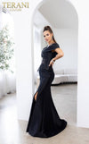 Pleated Neckline Off Shoulder Mid-Thigh Slit Long Dress - 232M1530
