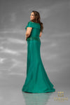 Pleated Neckline Off Shoulder Mid-Thigh Slit Long Dress - 232M1530