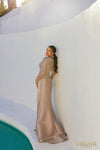 3d Flower Applique A-line Sheer Sleeves Dress - 232M1557