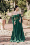 Off Shoulder A-line Sweetheart Sheer Long Evening Dress - 232E1218