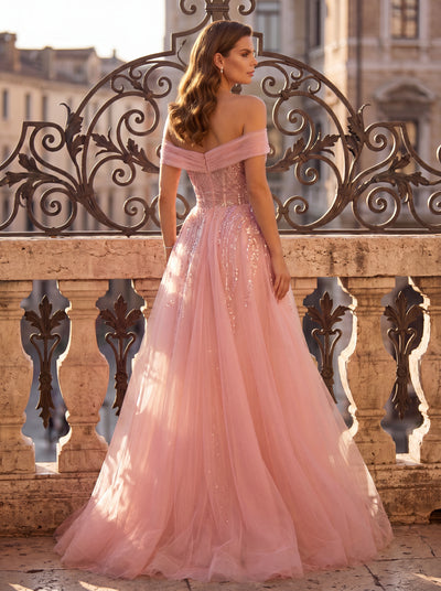 Off Shoulder Mermaid Embroidered Evening Dress - 232E1334
