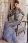 Mermaid Long Sleeves Feathered Plunging Neckline Dress - 232GL1404