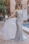 Off Shoulder Mermaid V-neck Tulle Overskirt  Dress - 232Gl1417