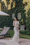 V-neck Embroidered Mermaid Sleeveless Long Dress - 232GL1436