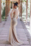 Embroidered Mermaid Strapless Beaded Long Dress - 232GL1476